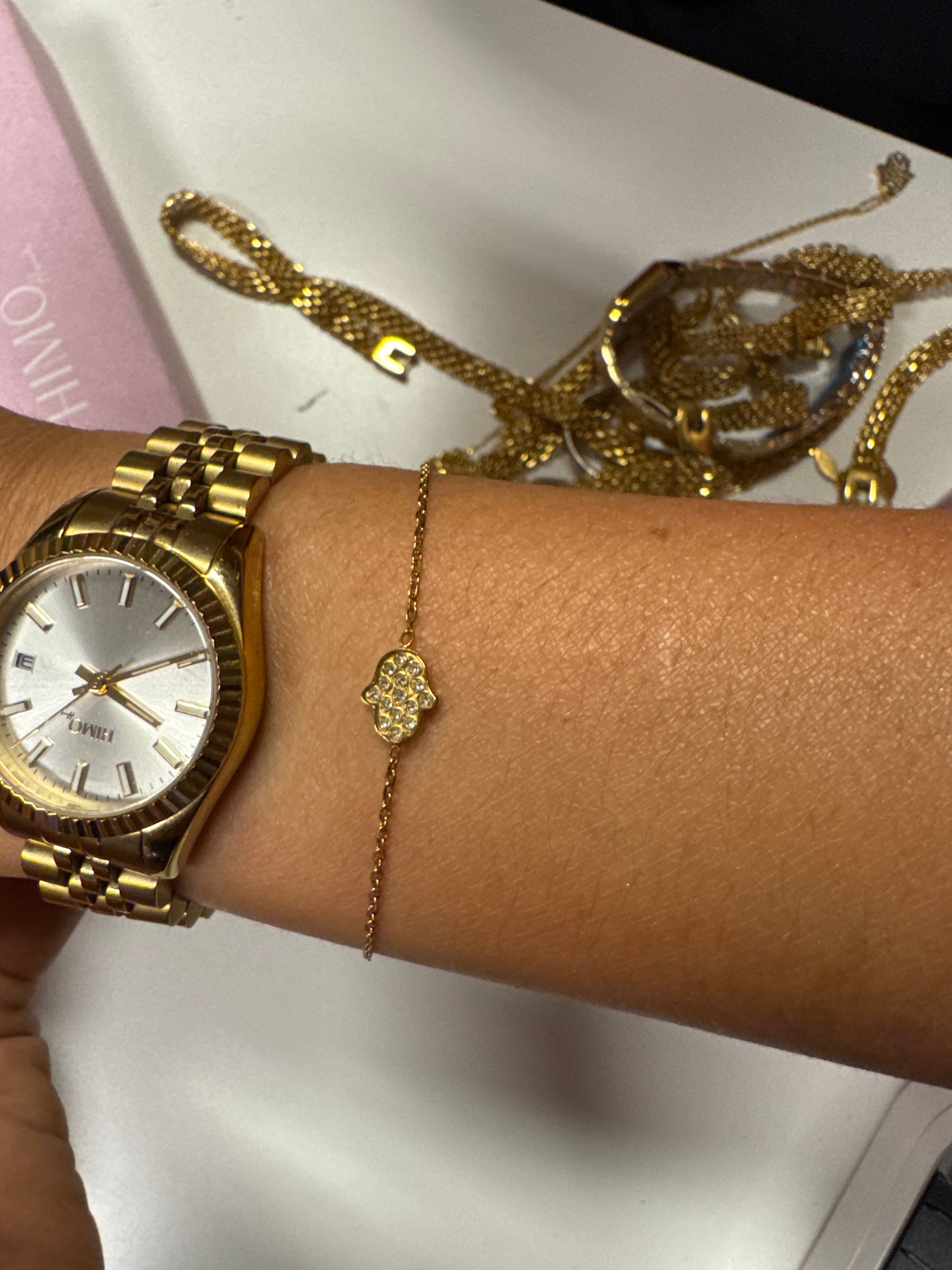 Golden Hand Bracelet