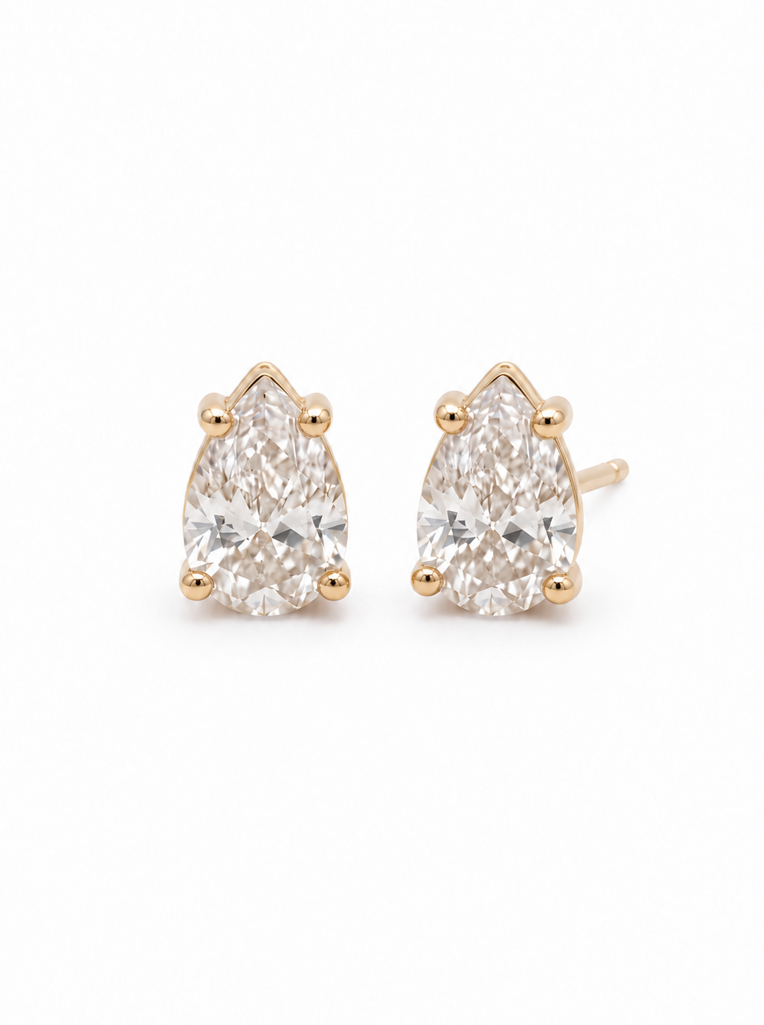 Drop Diamonds Gold Earrings
