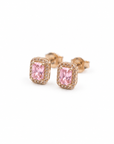 Rosé Diamonds Halo Earrings