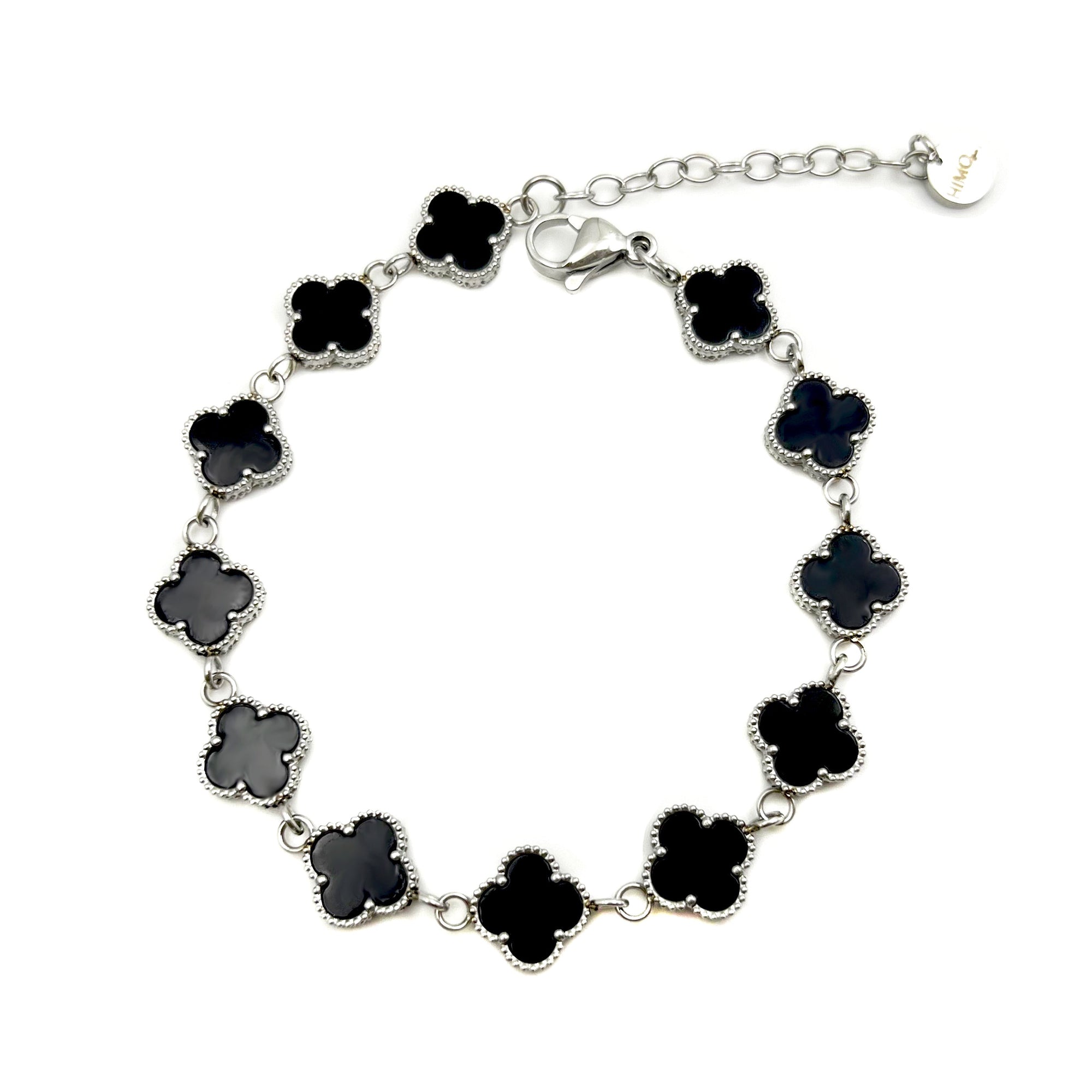 Lucky Fleur Noire &amp; Radiance Silver Bracelet