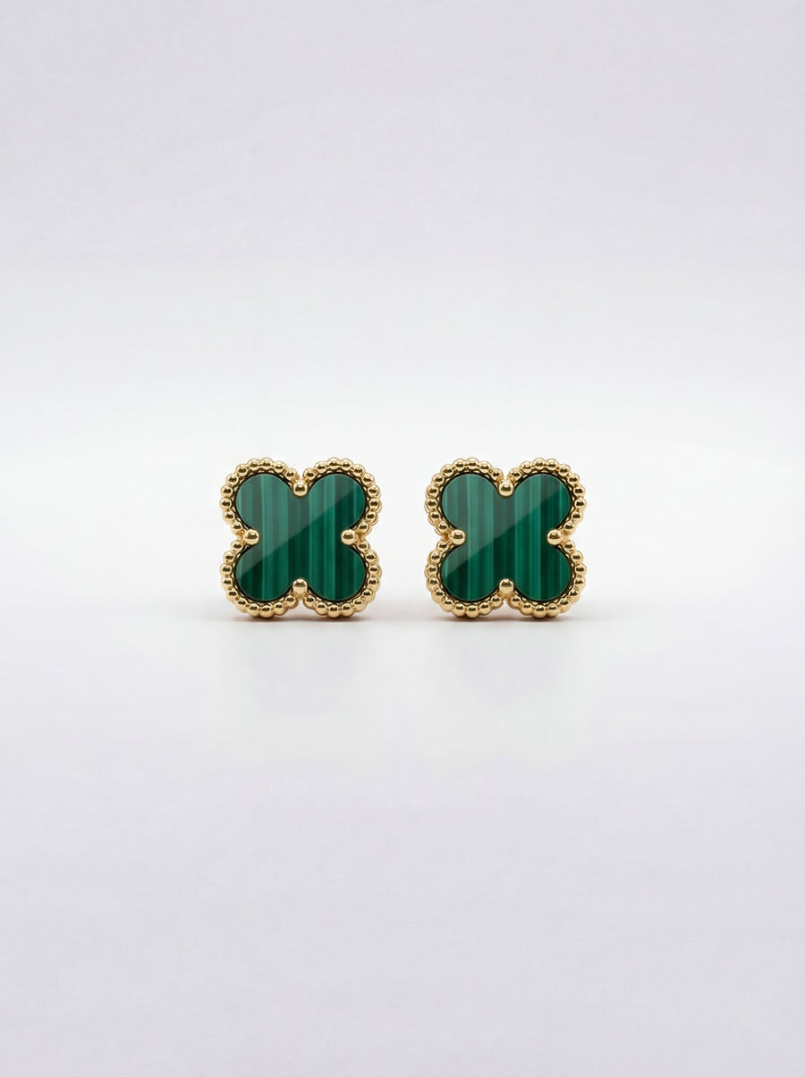 Green Lucky Fléur Earrings